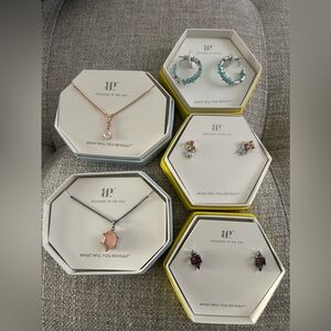 New Bomb Party Lot of Necklaces & Earrings CZ Smoky Topaz